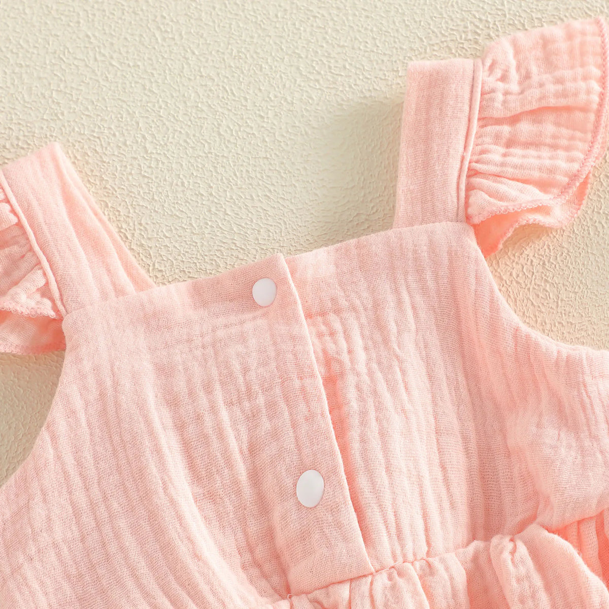 Nevah Bow & Flutter Romper - Peach