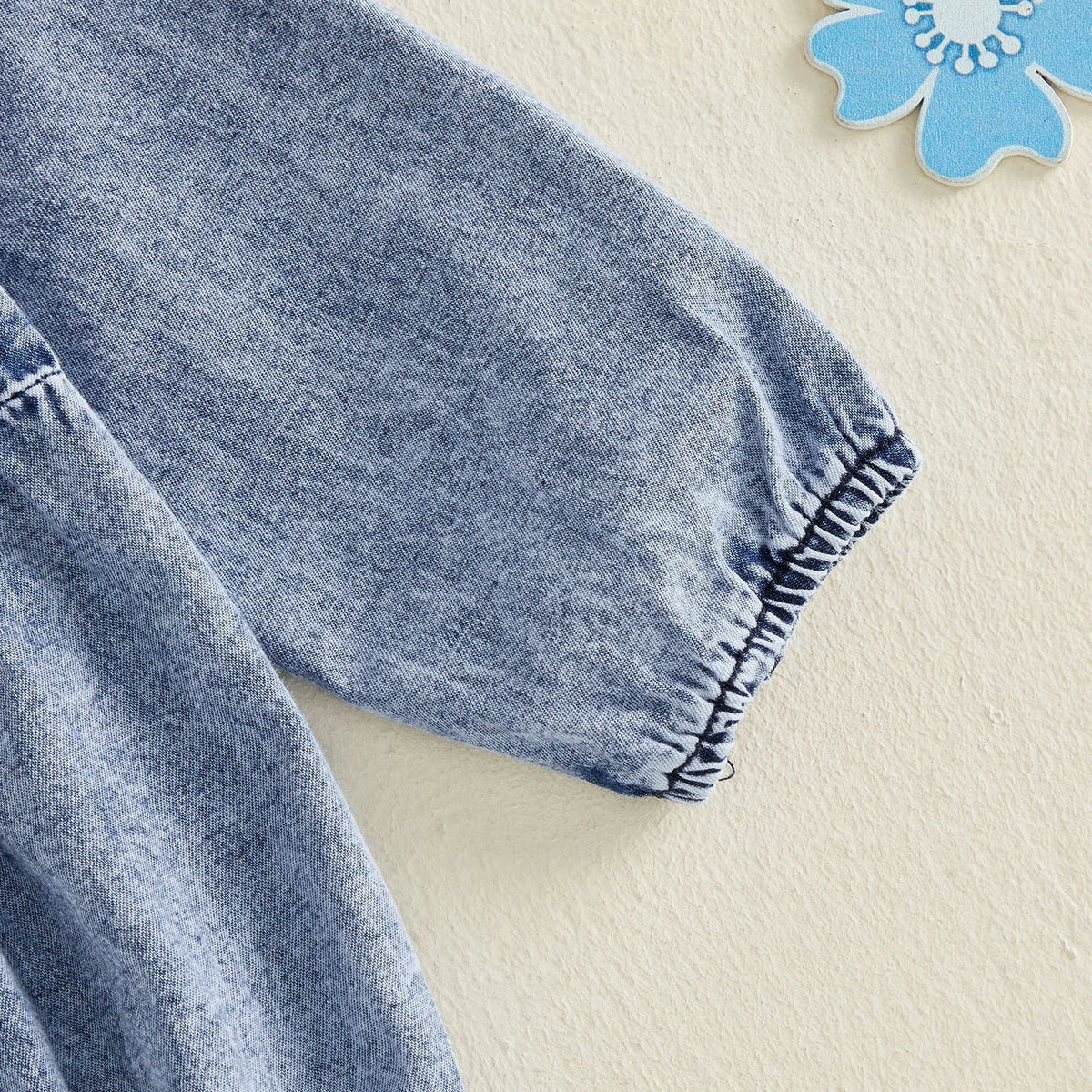 Sally Long Sleeve Collared Denim Romper