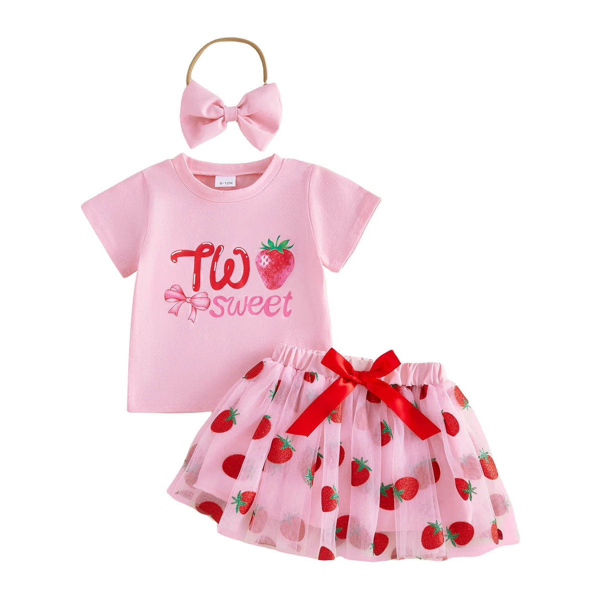 Two Sweet Strawberry Birthday Tutu Set