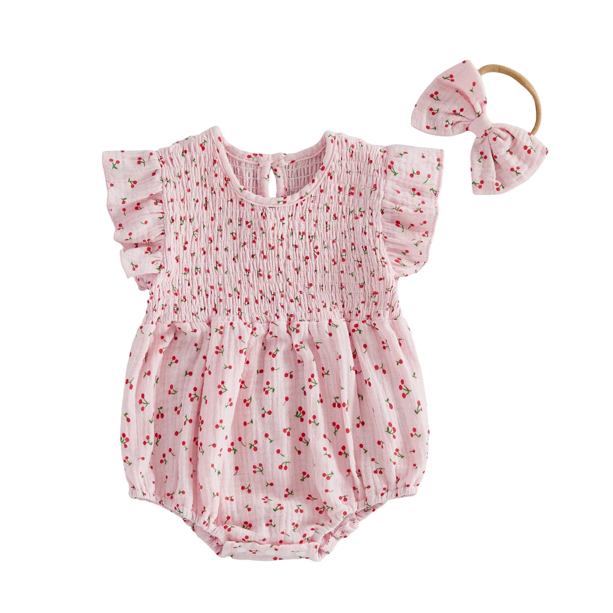 Mickayla Ruched Bubble Romper - Pink Floral