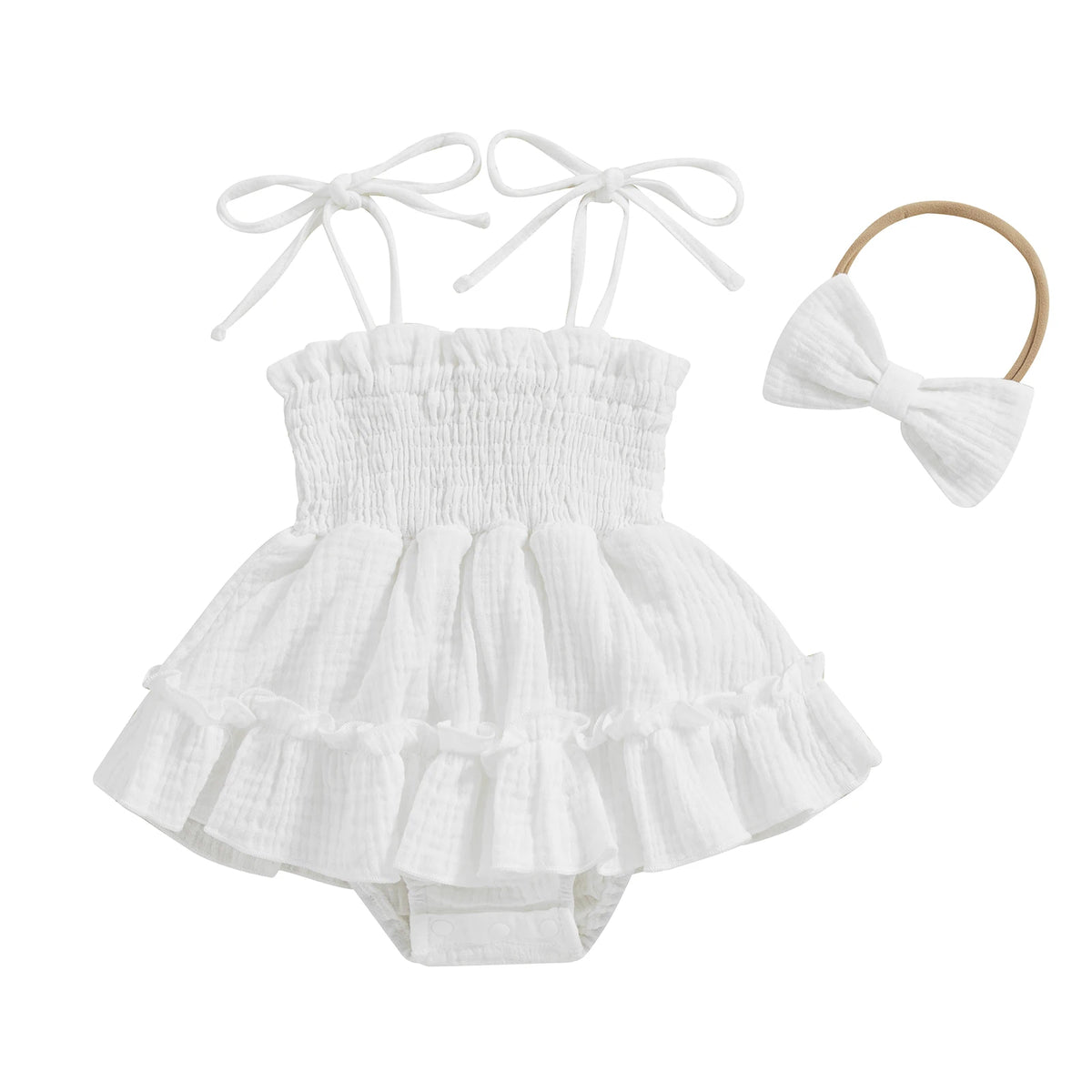 Bella Ruffle Romper - Milk