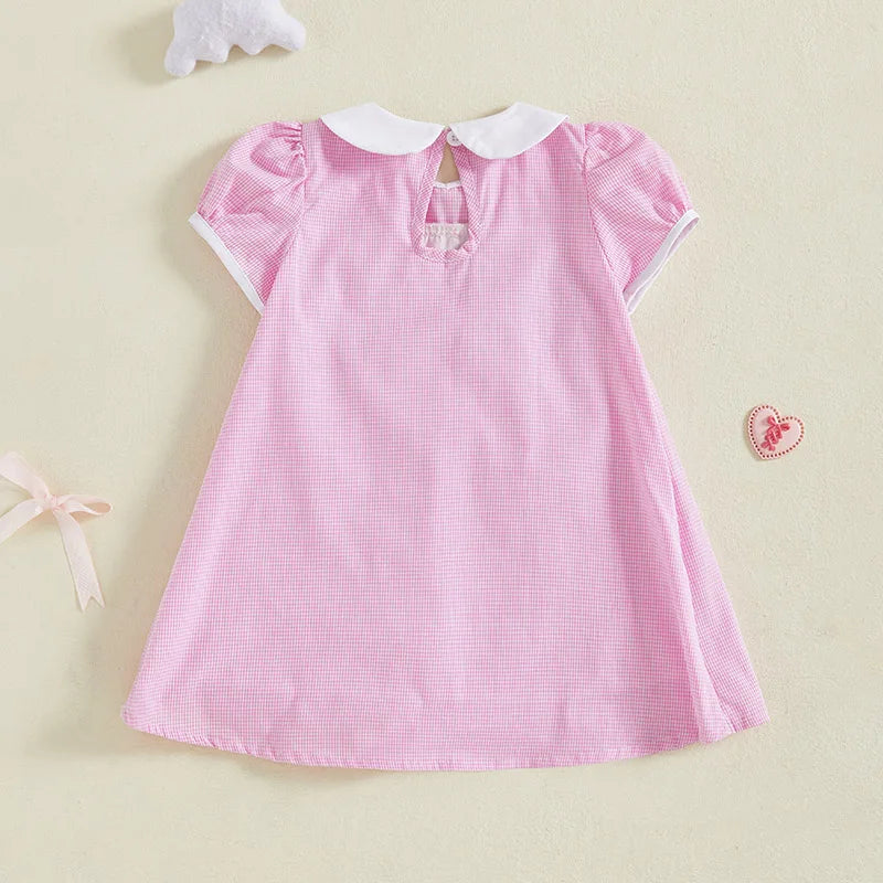 Isabella Smocked Collared Dress - Pink