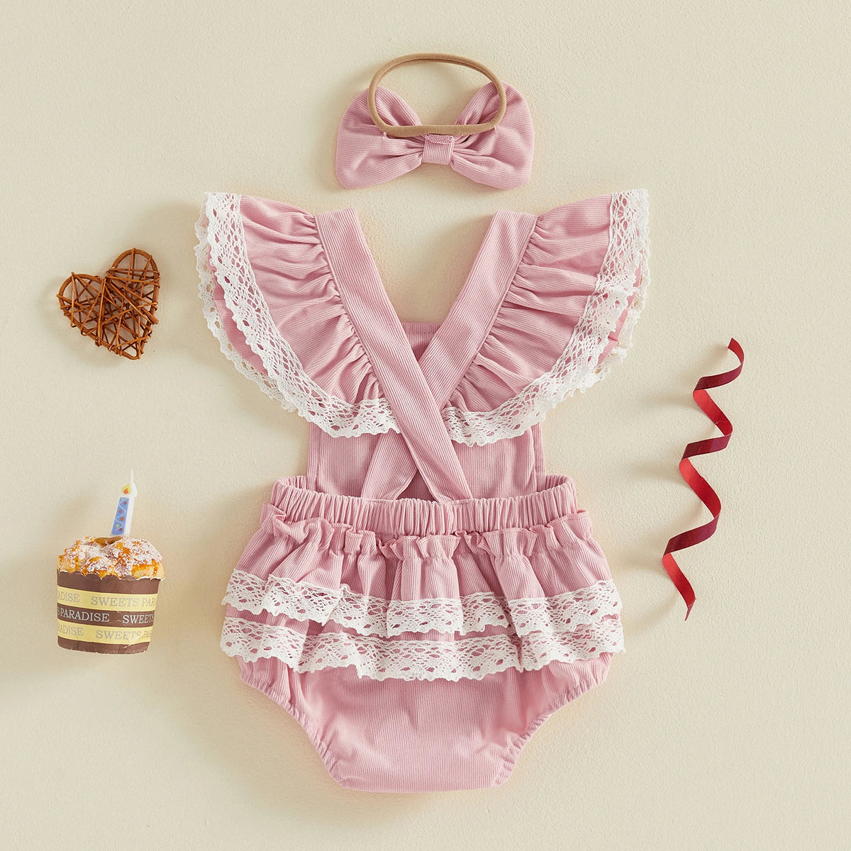 Cupcake 'One' Birthday Romper - Pink