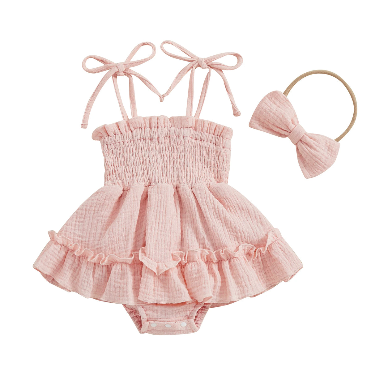 Bella Ruffle Romper - Peachy