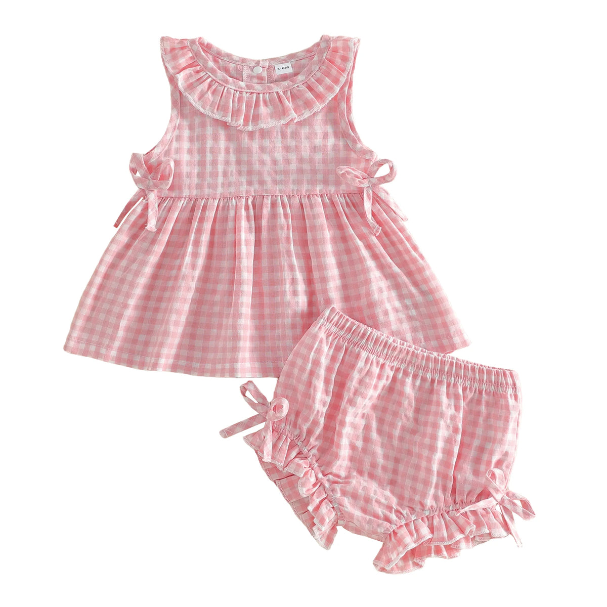 Georgia Gingham Baby Doll Set - Pink