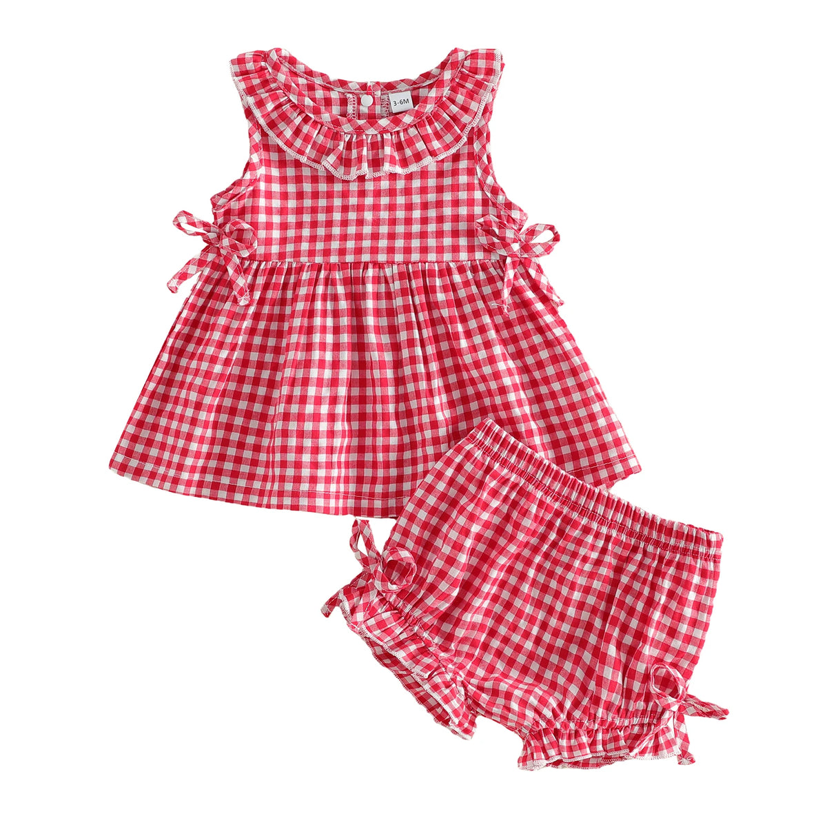 Georgia Gingham Baby Doll Set - Pink