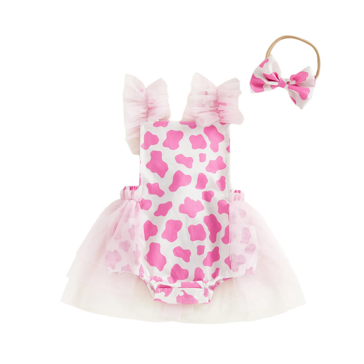 Pinky Cow Skirted Dress Up Romper