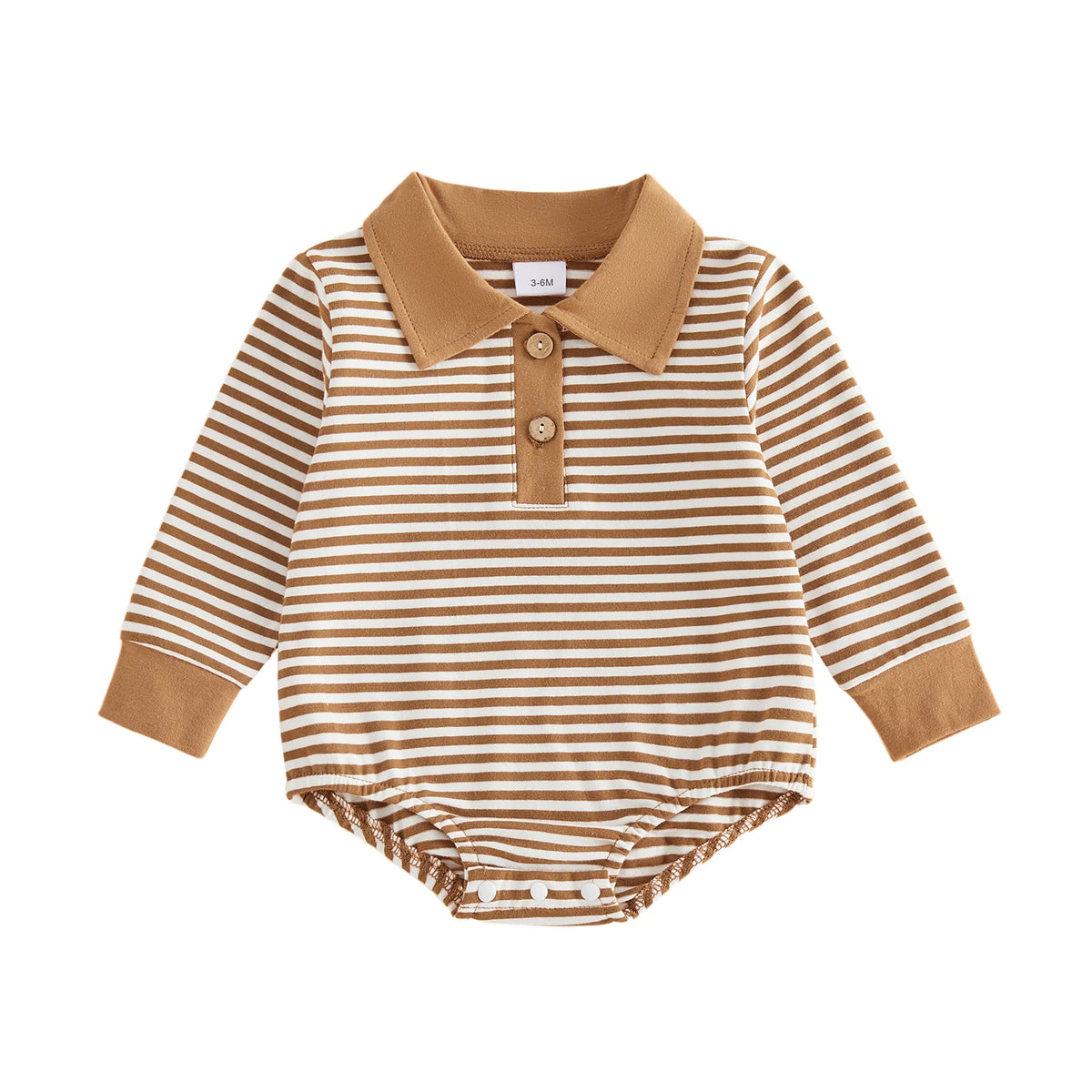 Samuel Stripe Long Sleeve Collared Onesie - Blue