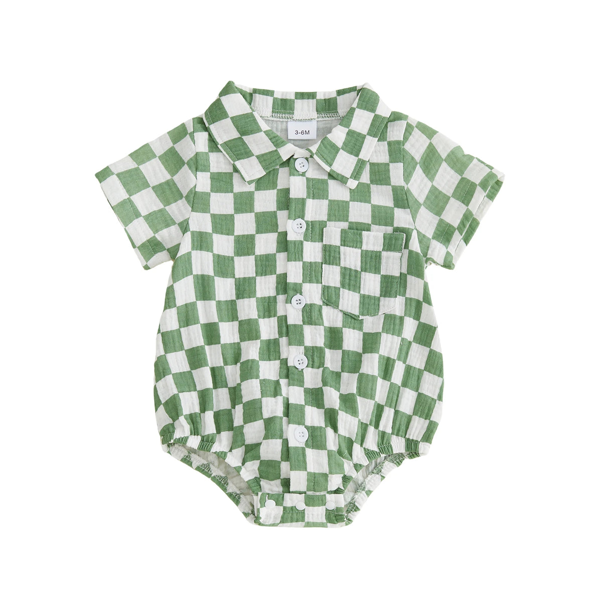 Charli Checker Collared Onesie - Coffee