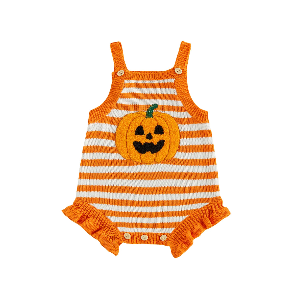 Embroidered Knit Halloween Romper