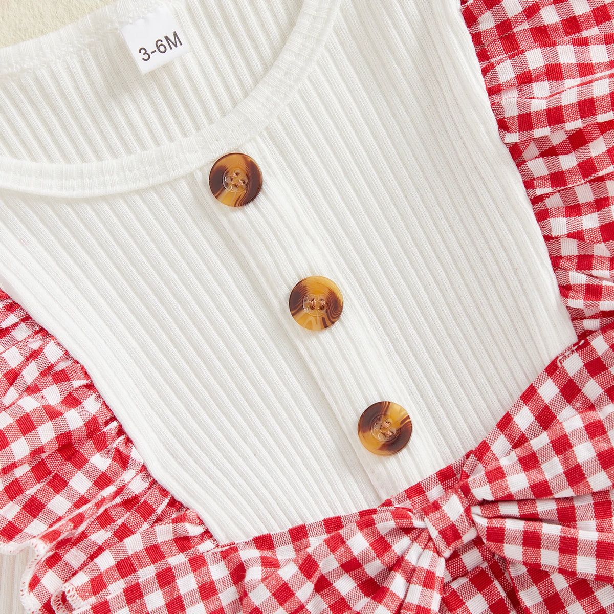 Ruby Gingham Skirted Romper