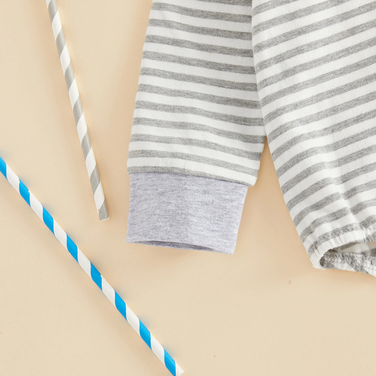 Samuel Stripe Long Sleeve Collared Onesie - Earth