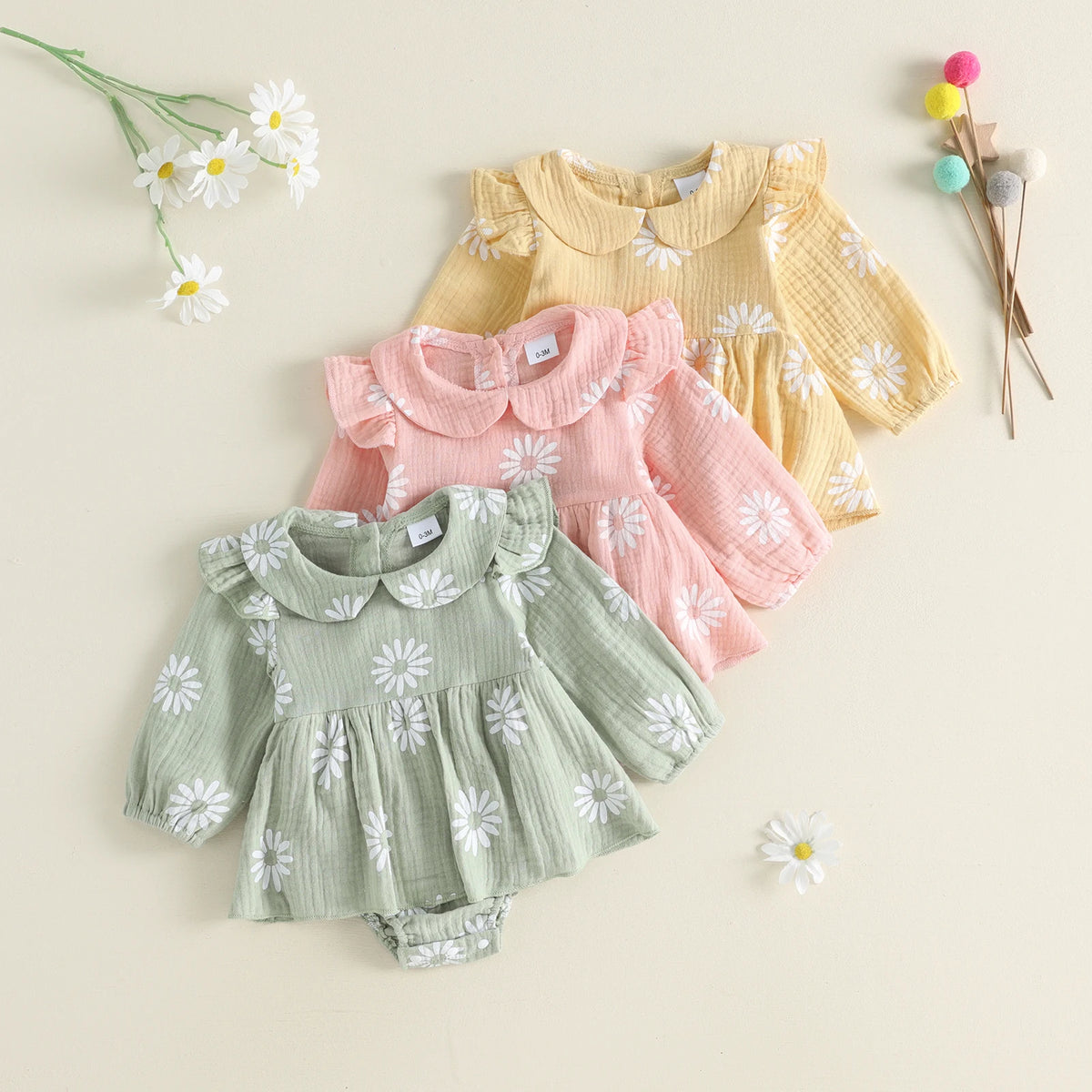 Nora Daisy Skirted Romper - Butter