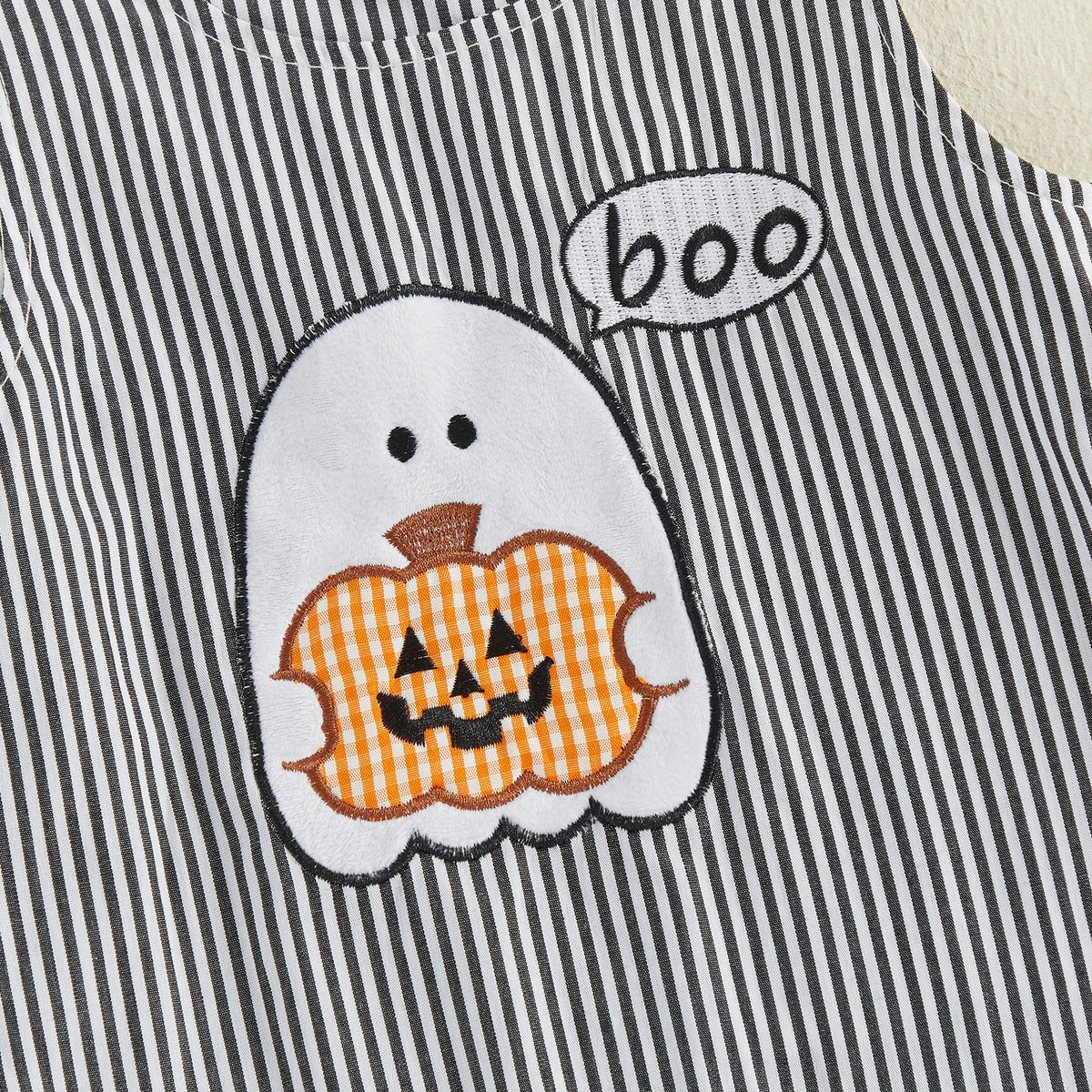 Boo Stripe Halloween Jumpsuit