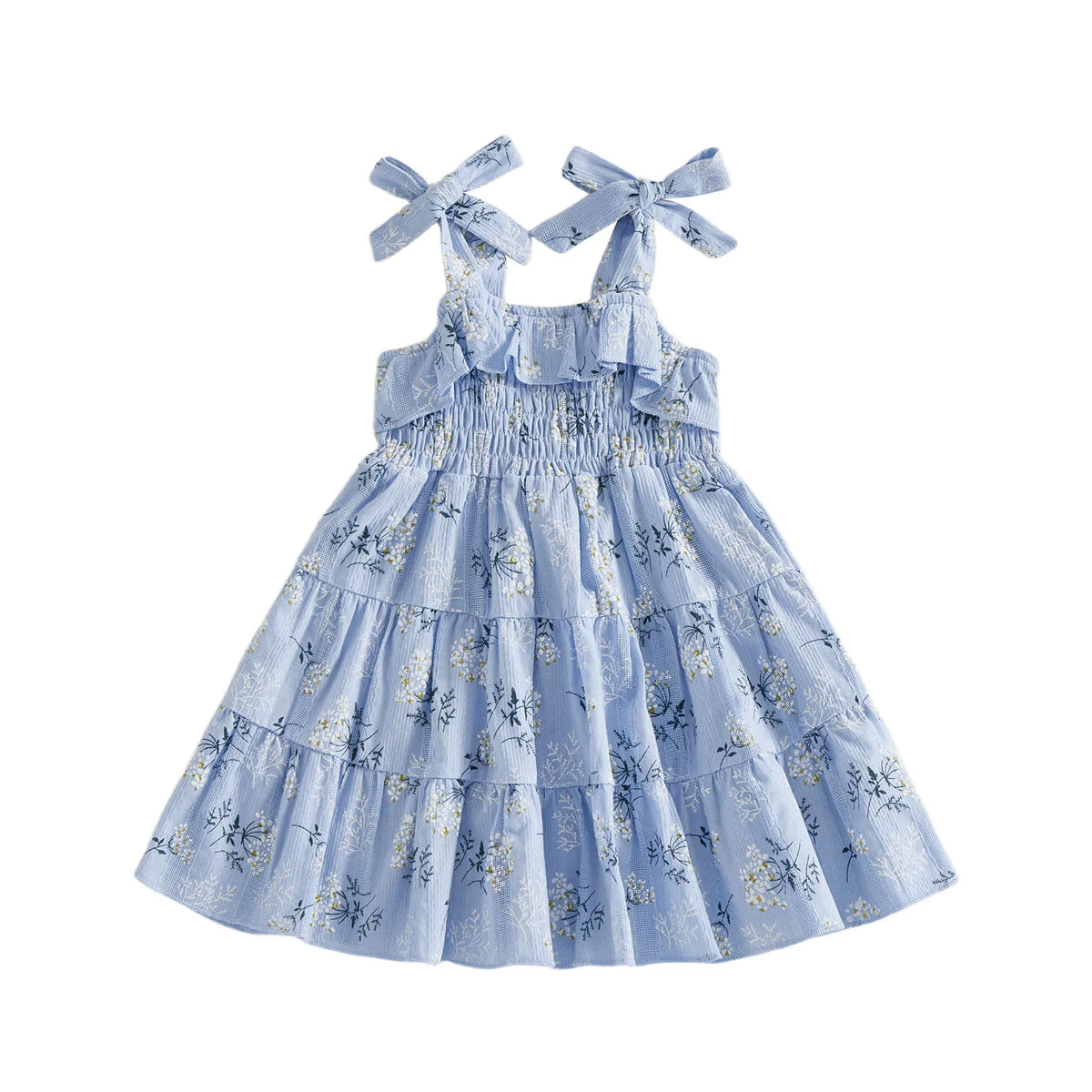 Emerysn Tiered Summer Dress - Blue