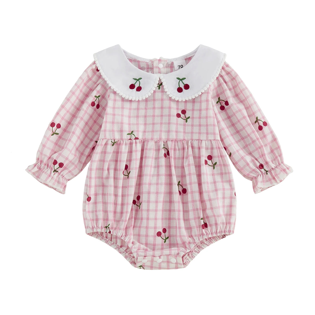 Sweet Cherry Long Sleeve Romper
