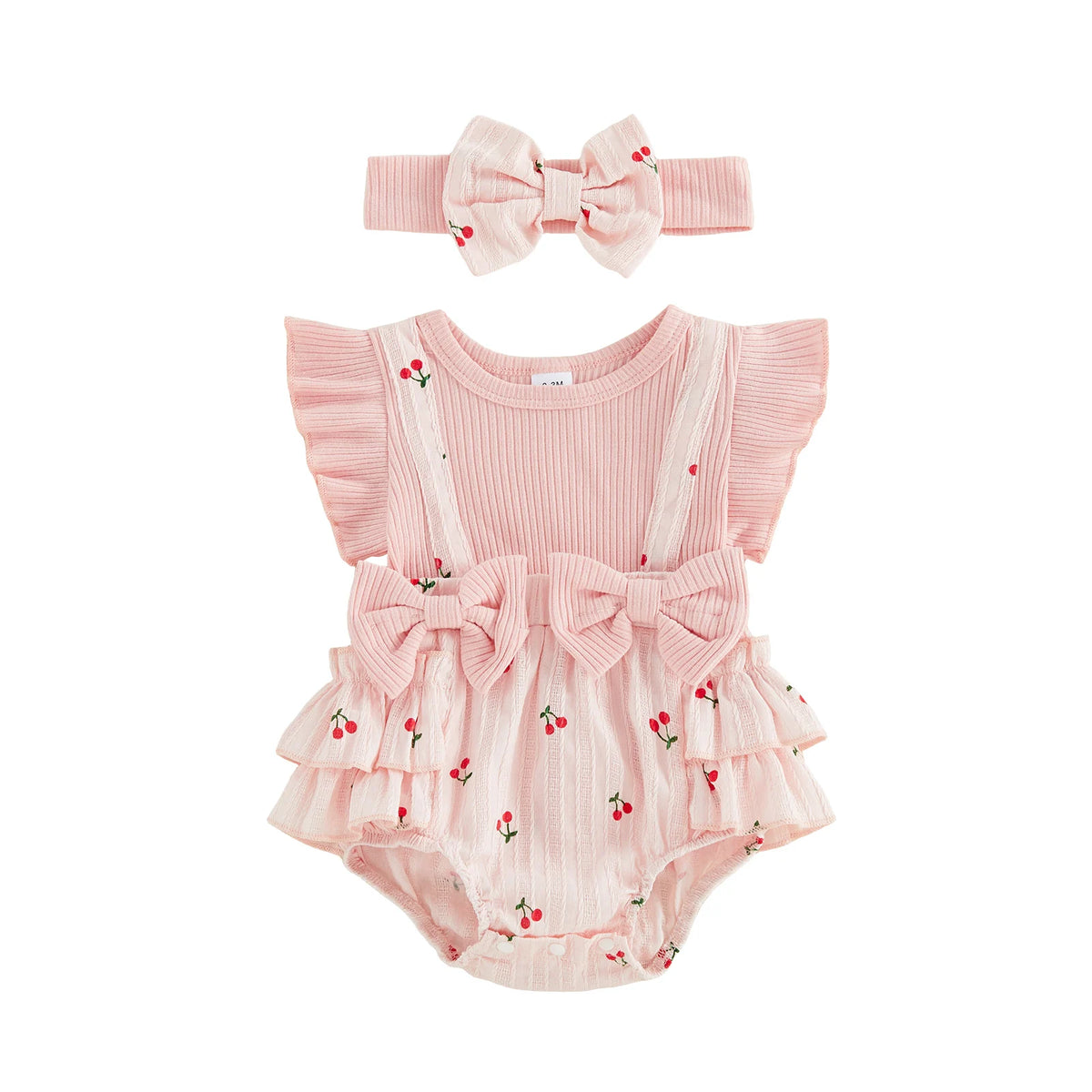 Poppy Ruffle Romper - Strawberry