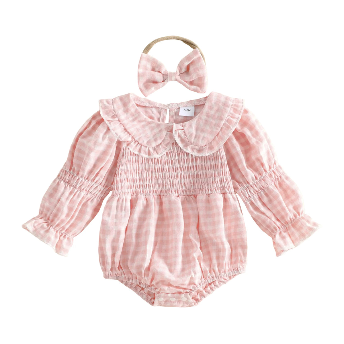 Harlow Plaid Collar Romper Set - Forest