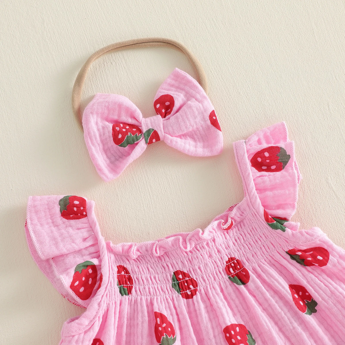 Sally Strawberry Bloomer Set - Pink