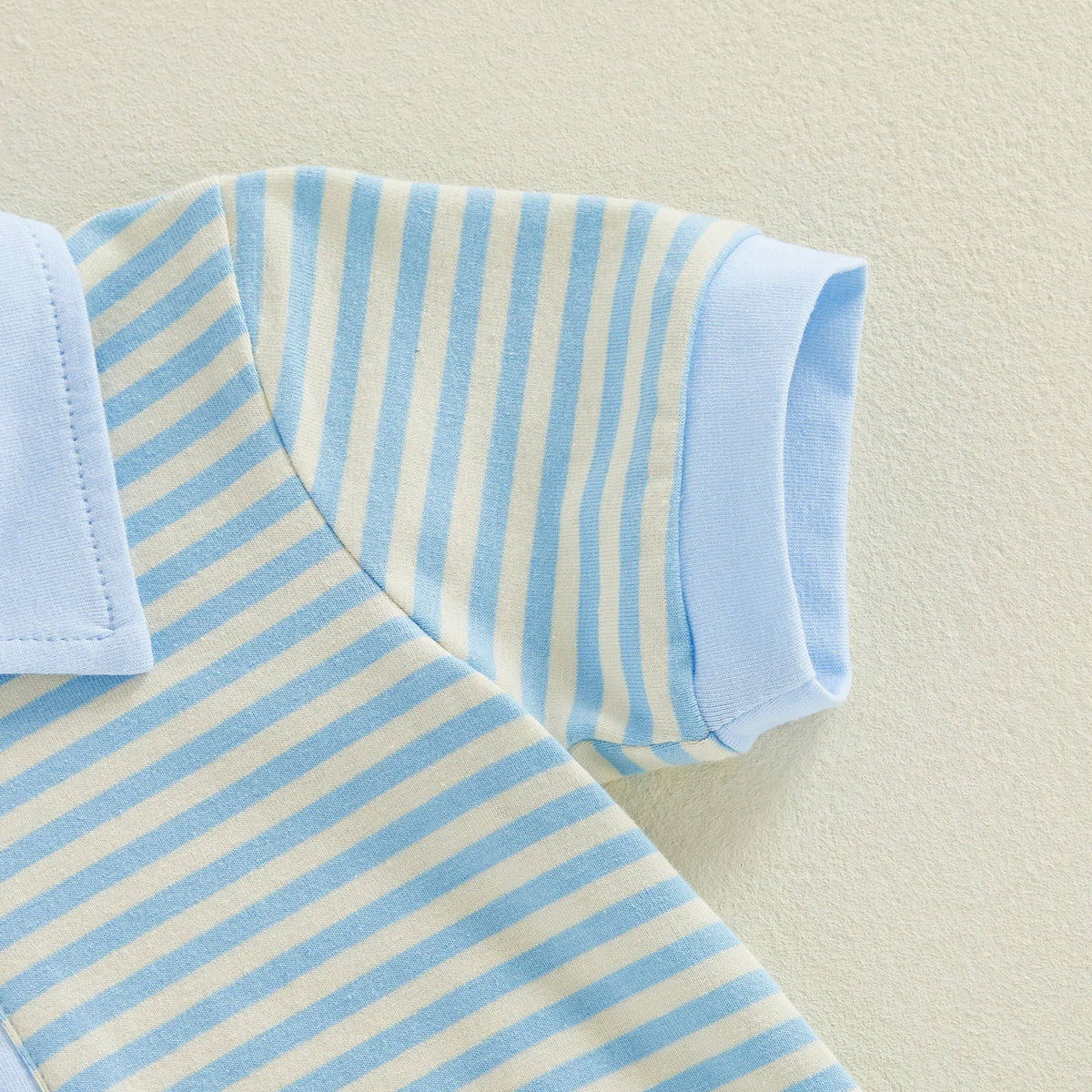 Samuel Stripe Collared Onesie - Green