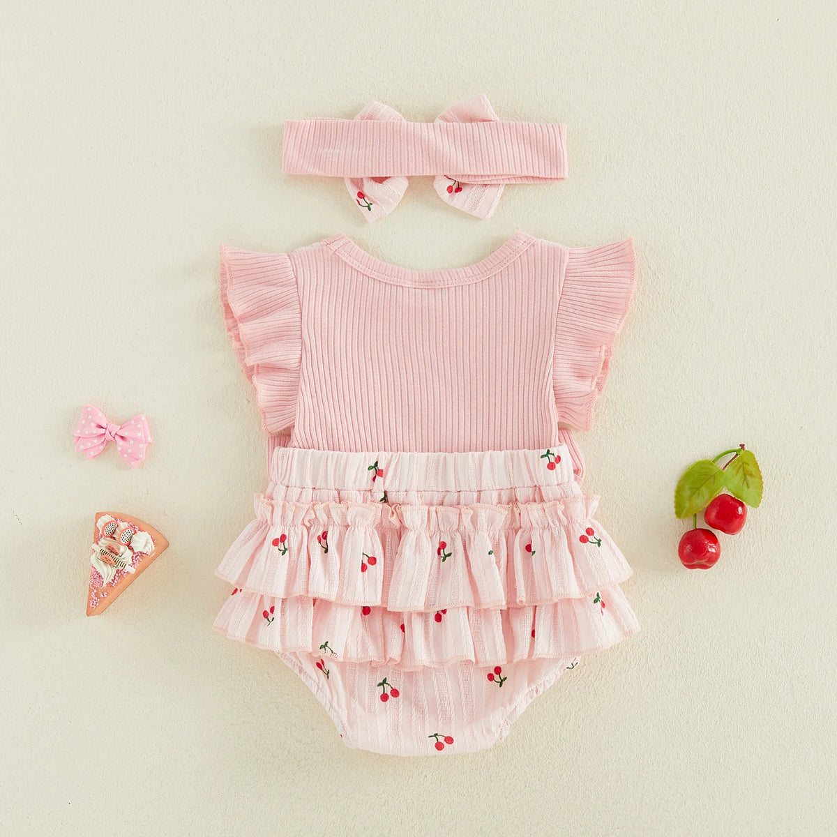 Poppy Ruffle Romper - Bows