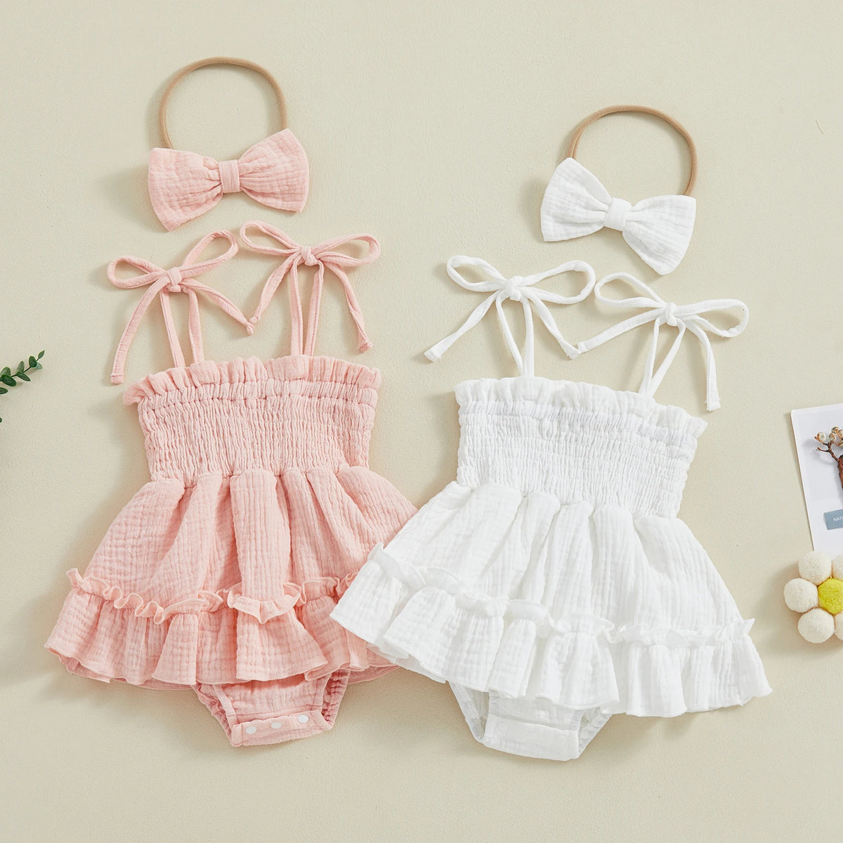 Bella Ruffle Romper - Peachy