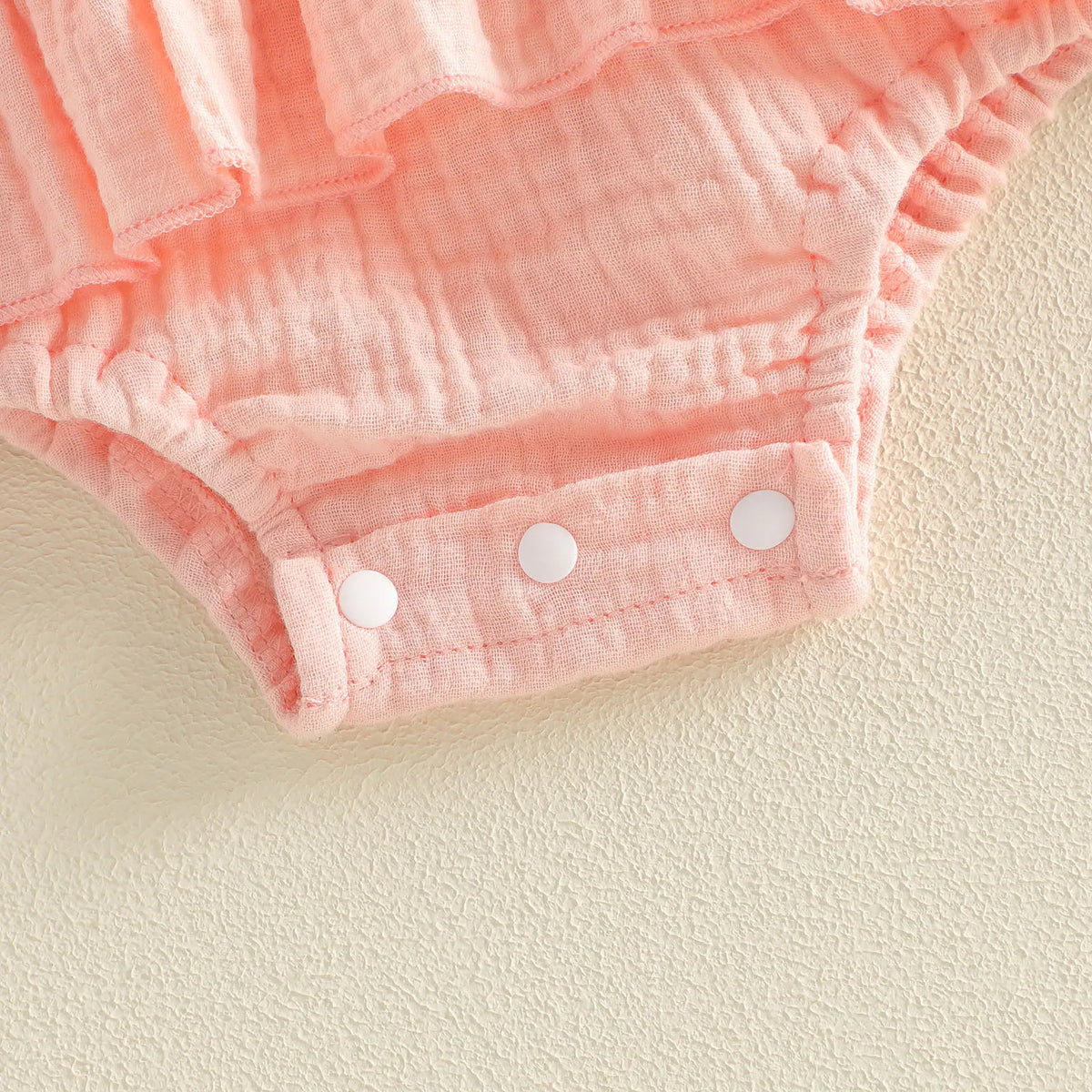 Nevah Bow & Flutter Romper - Peach