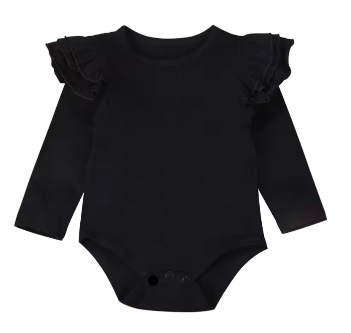 Ruby Long Sleeve Flutter Onesie - White