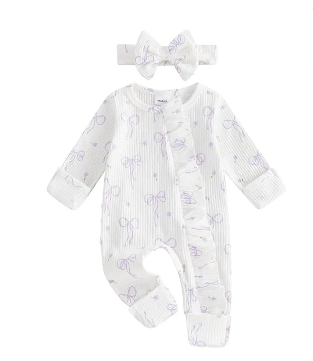 Penny Bows Jumpsuit - Snow