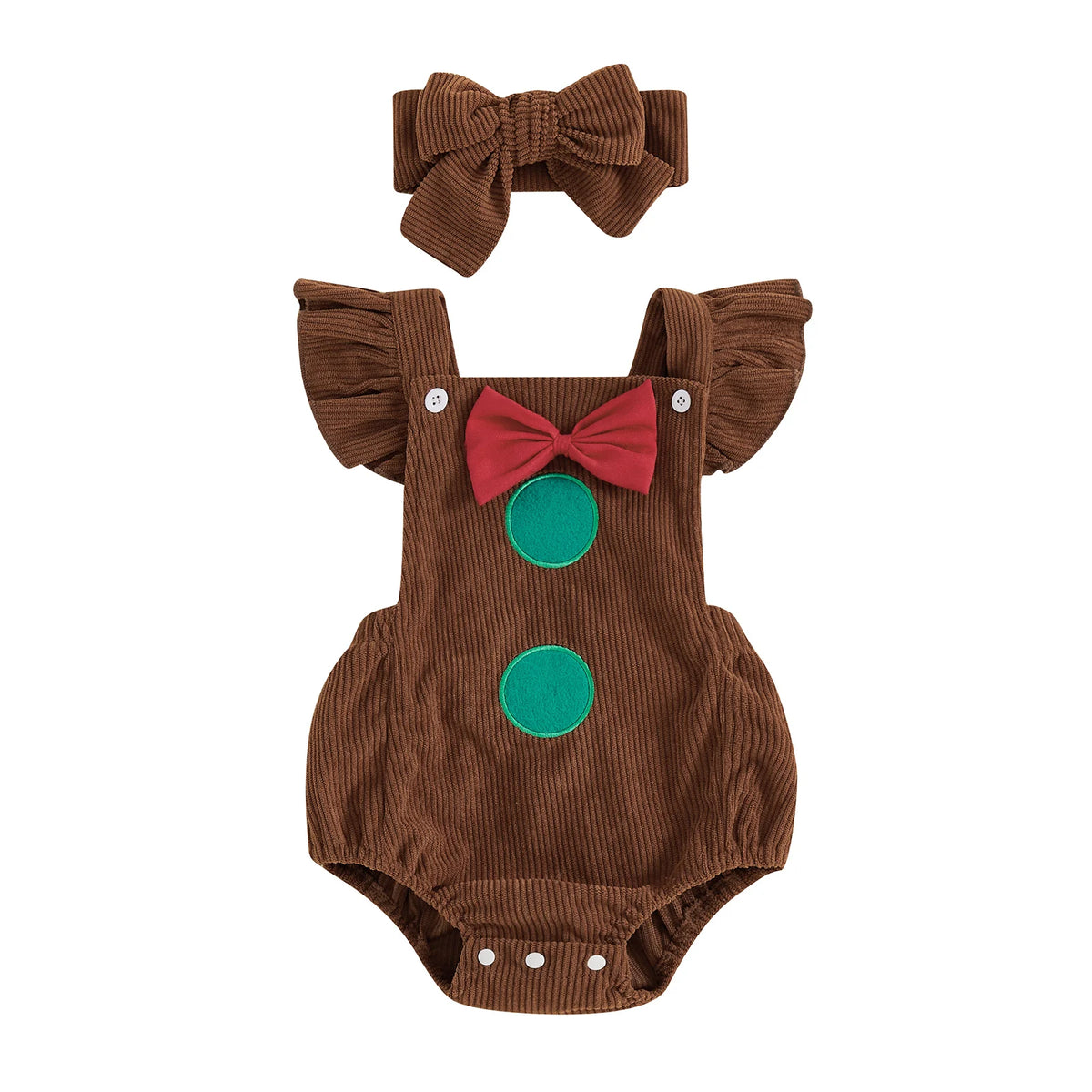 Gingerbread Flutter Christmas Romper