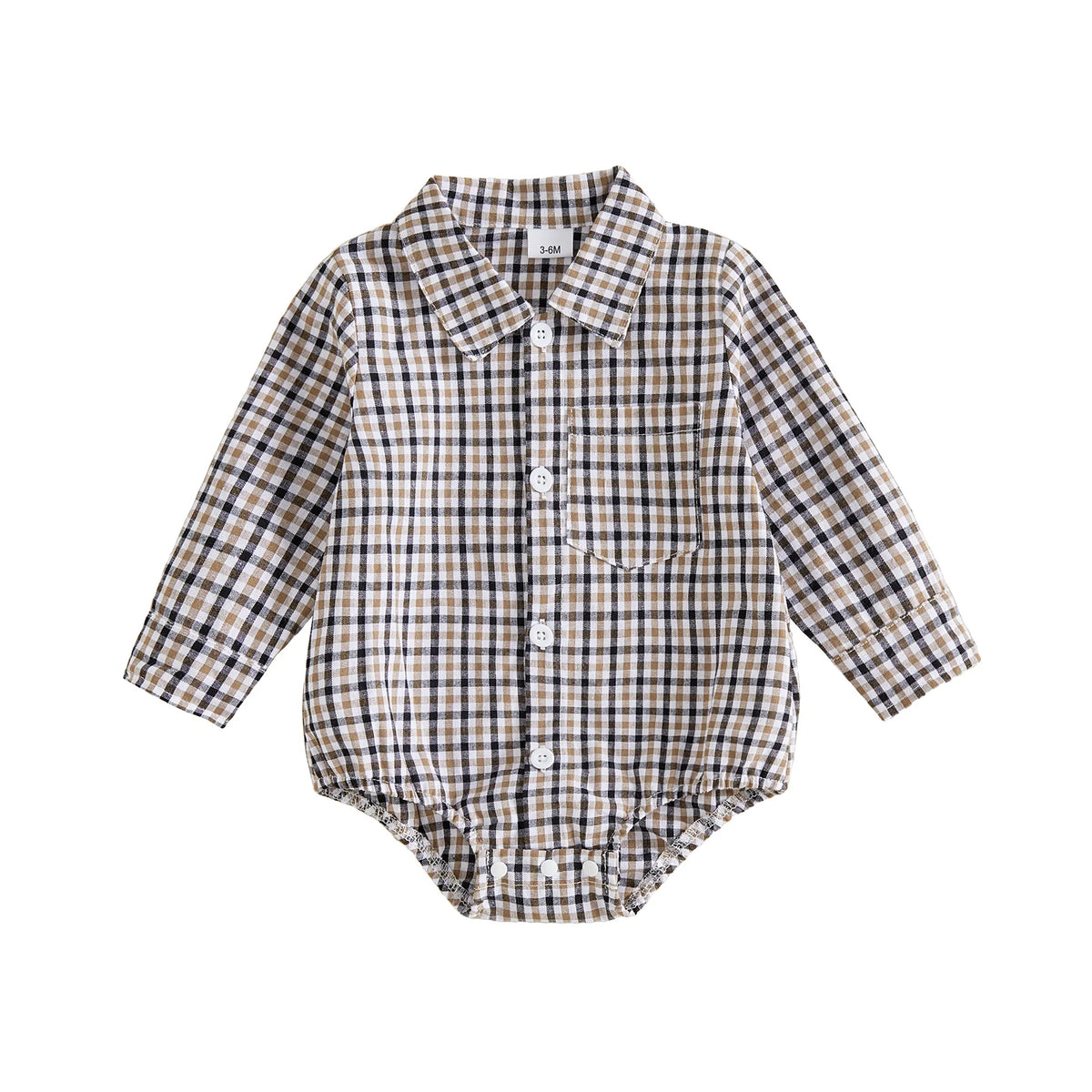 Jeffery Collared Long Sleeve Onesie - Earth