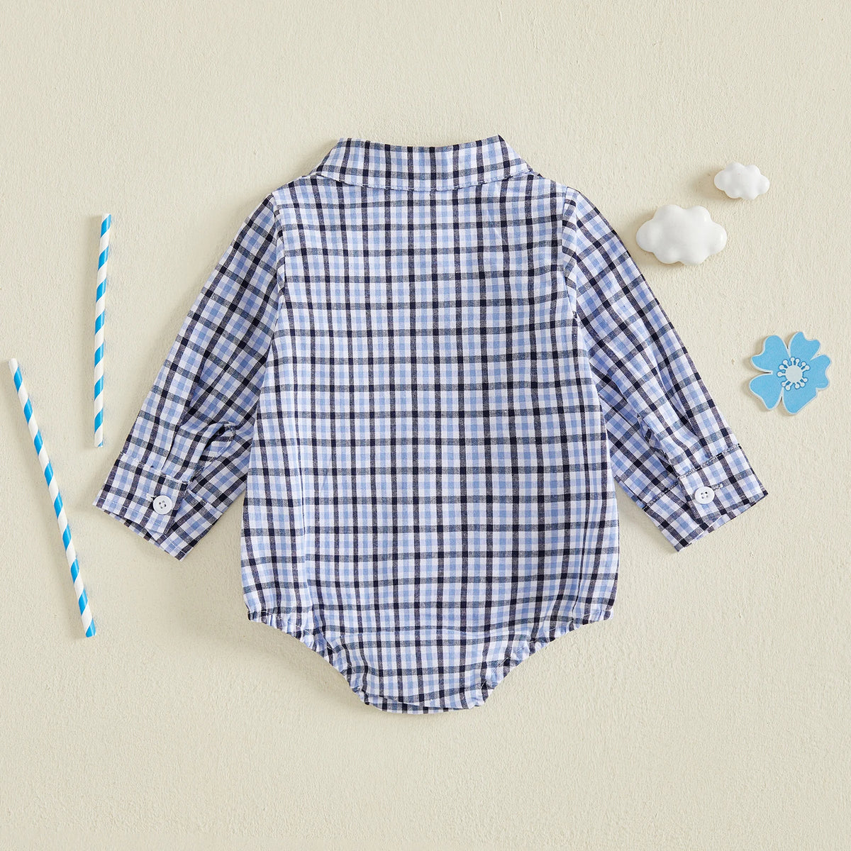 Jeffery Collared Long Sleeve Onesie - Earth
