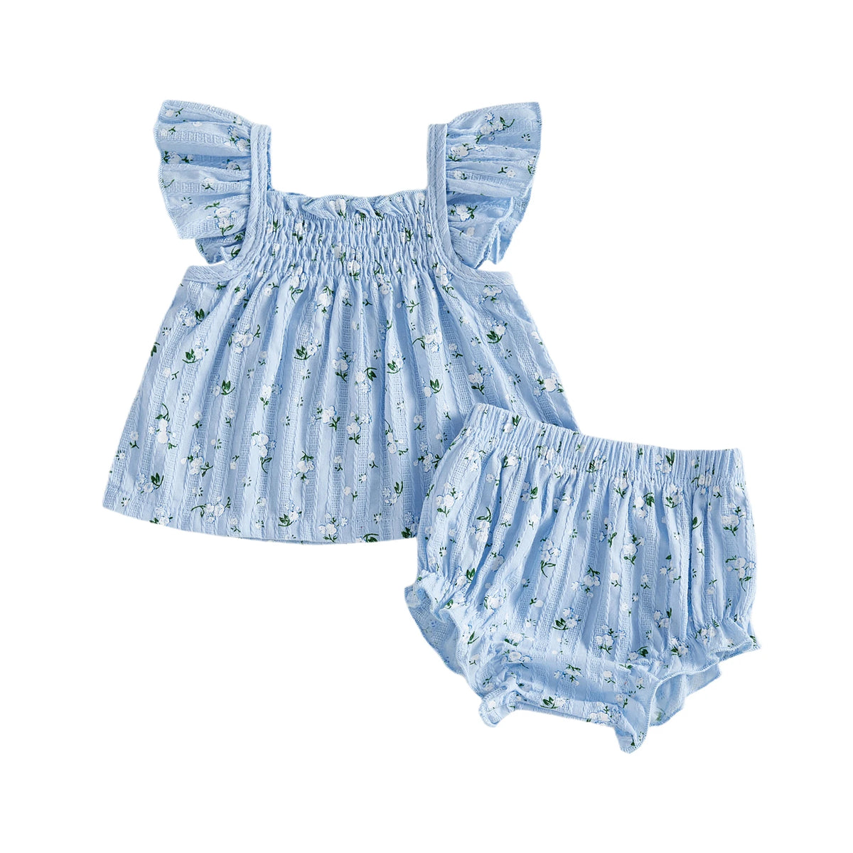 Florrie Floral Bloomer Set - Blue