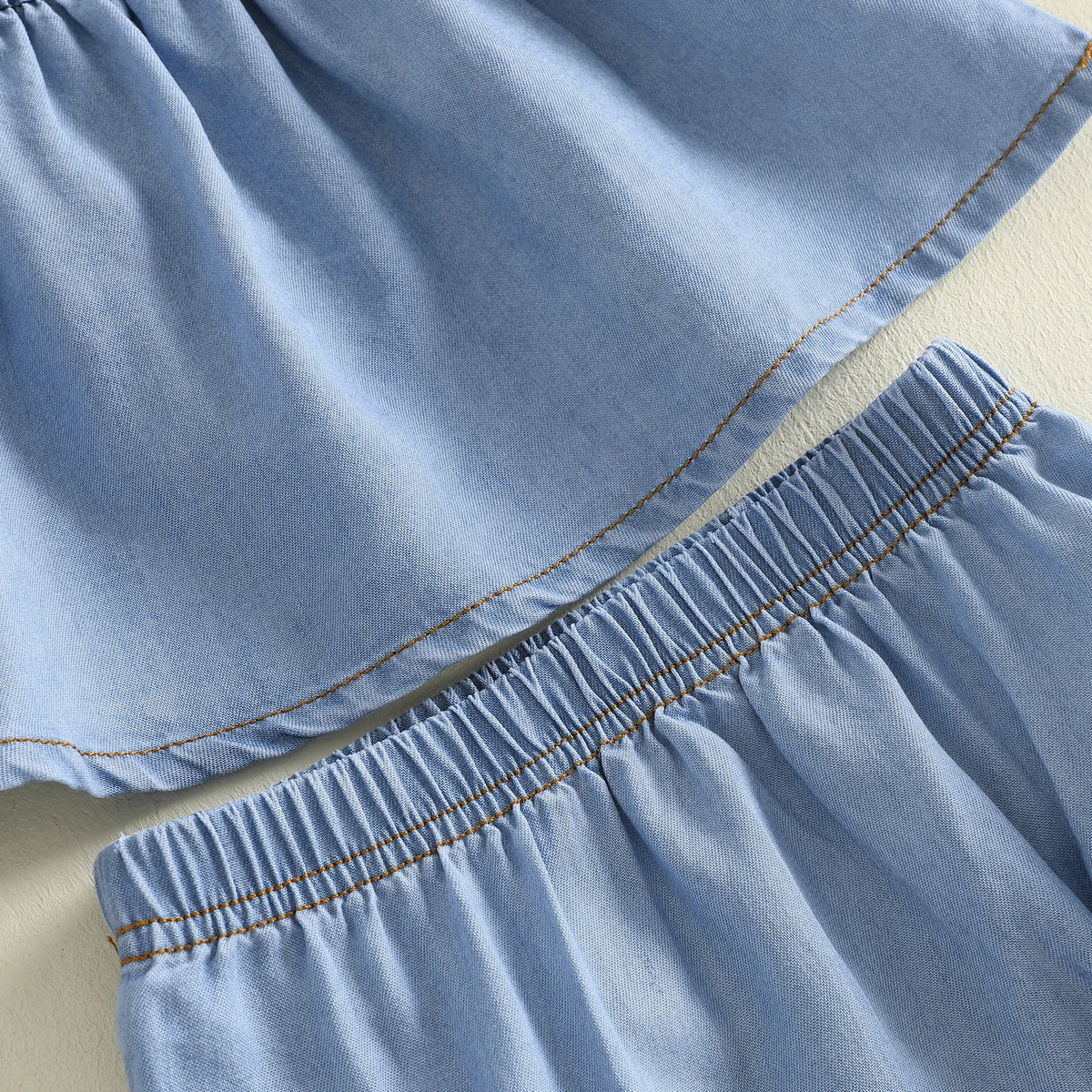 Dimity Denim Babydoll Bloomer Set