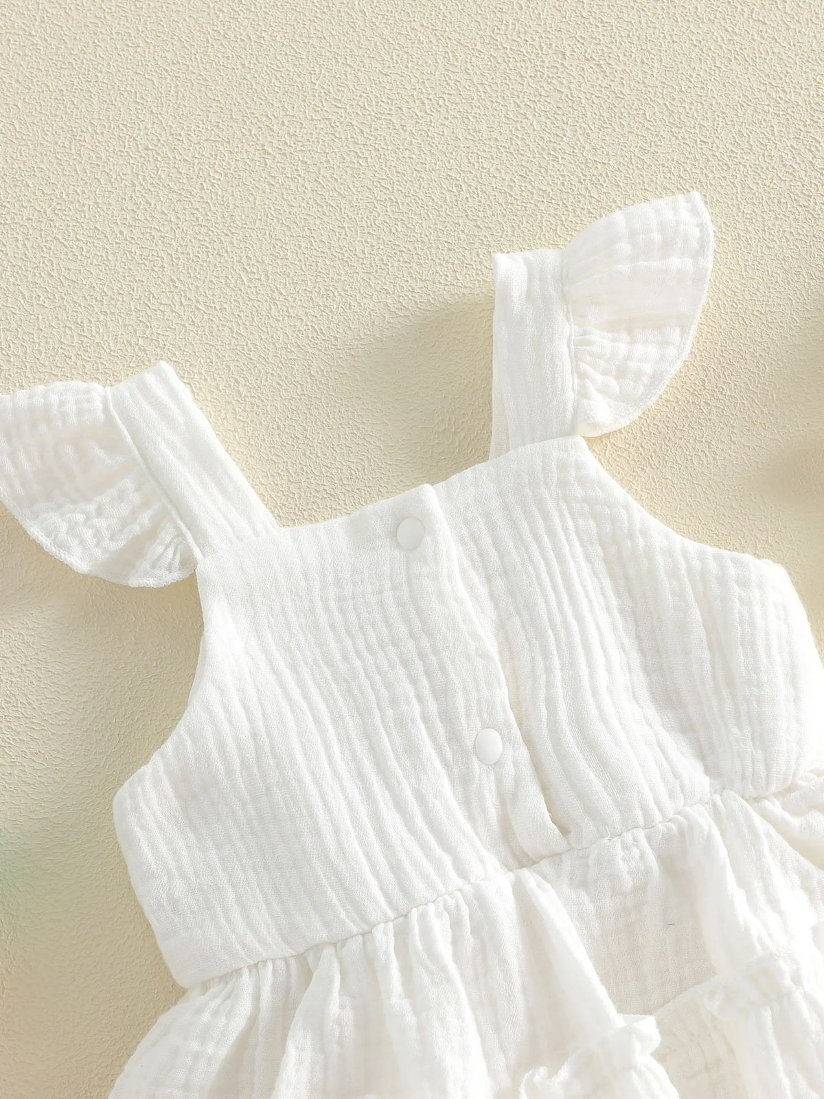 Nevah Bow & Flutter Romper - Peach