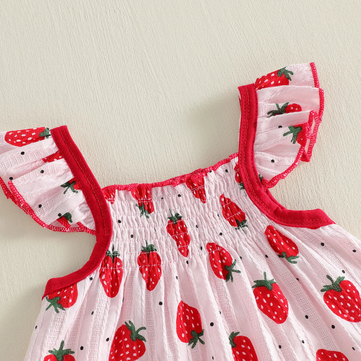 Sweet Strawberry Babydoll Bloomer Set - Pink