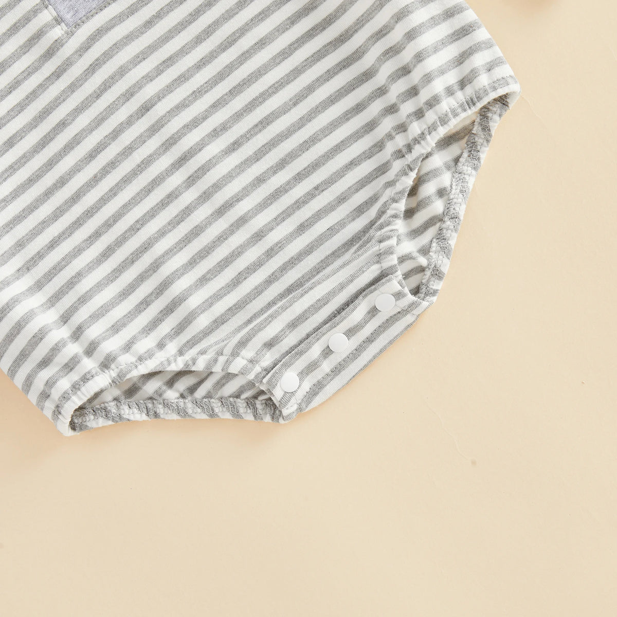 Samuel Stripe Long Sleeve Collared Onesie - Blush