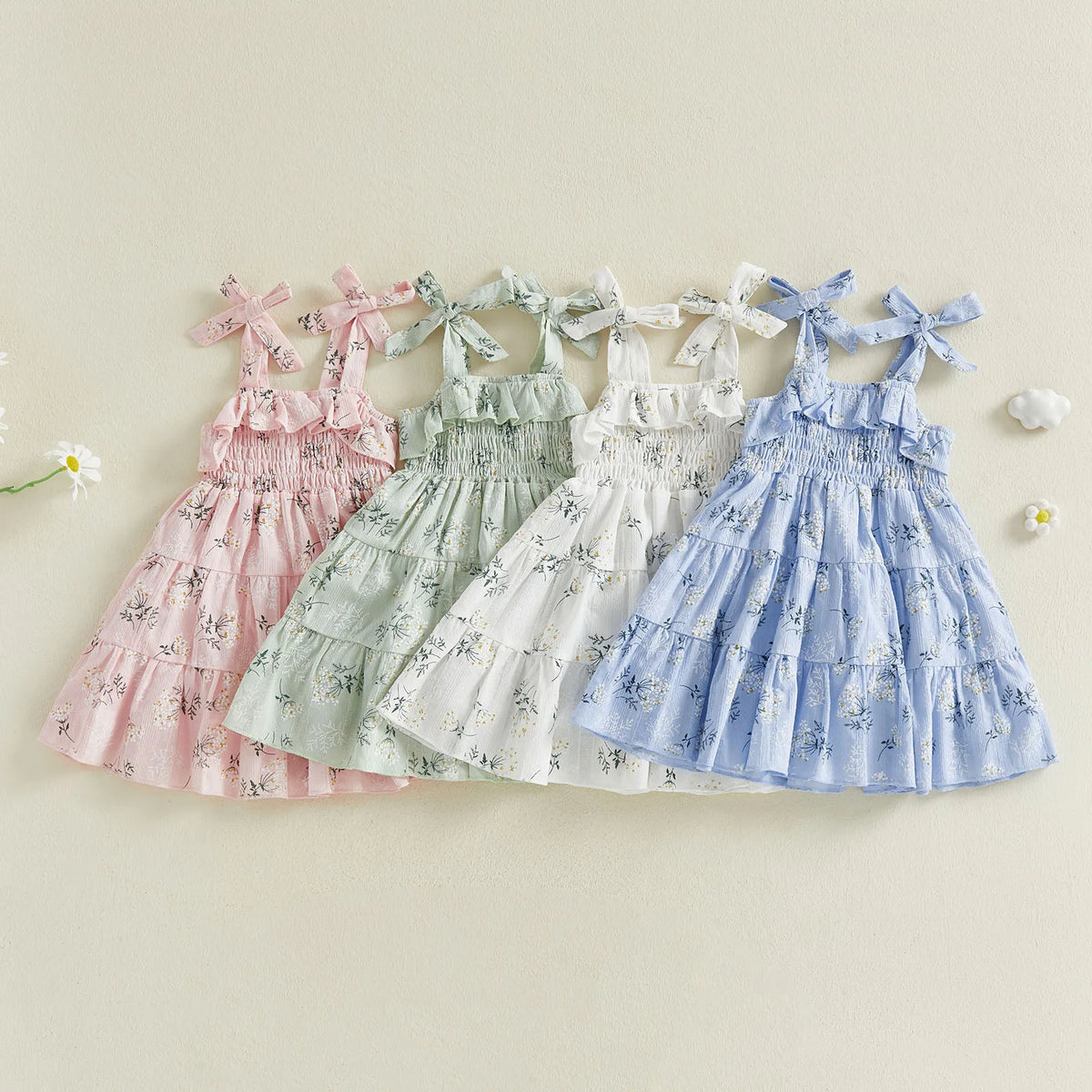 Emerysn Tiered Summer Dress - Green