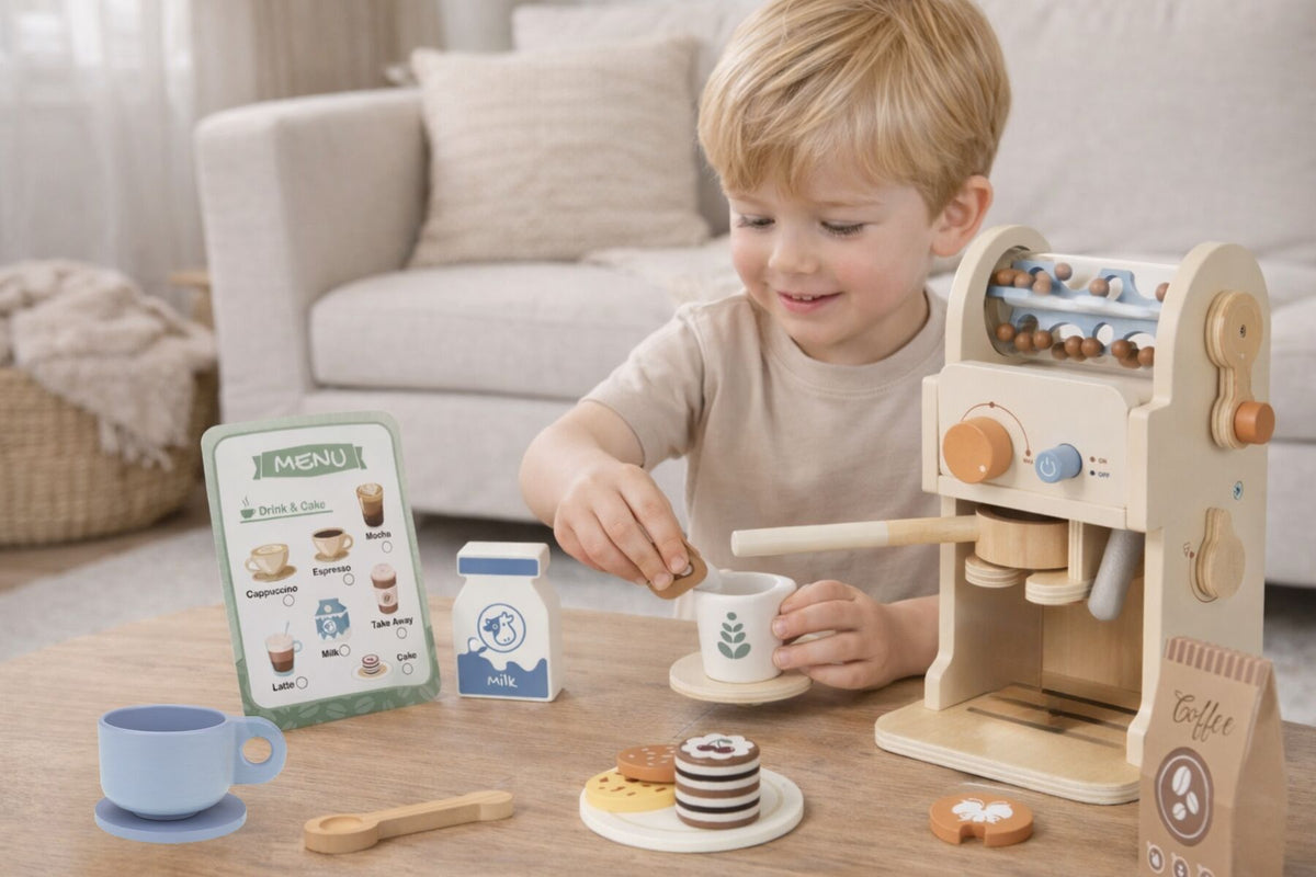 Wooden Coffee Machine Playset
