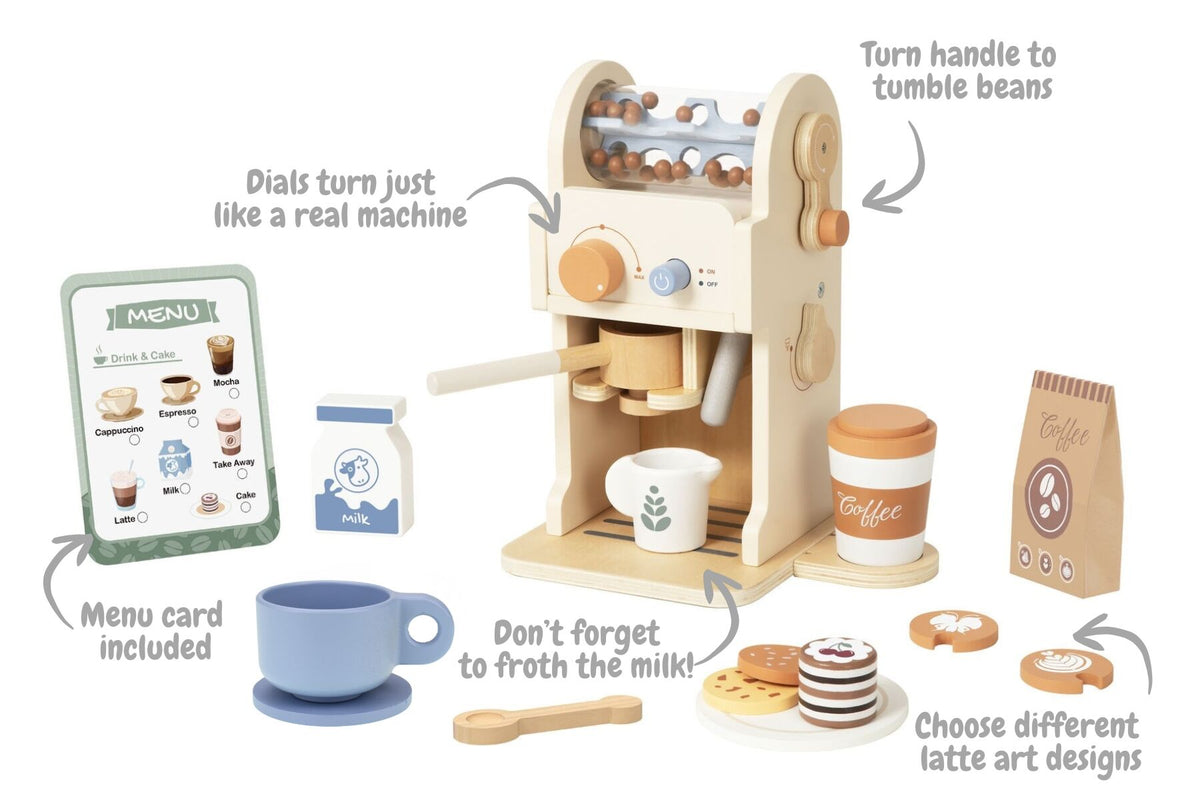 Wooden Coffee Machine Playset