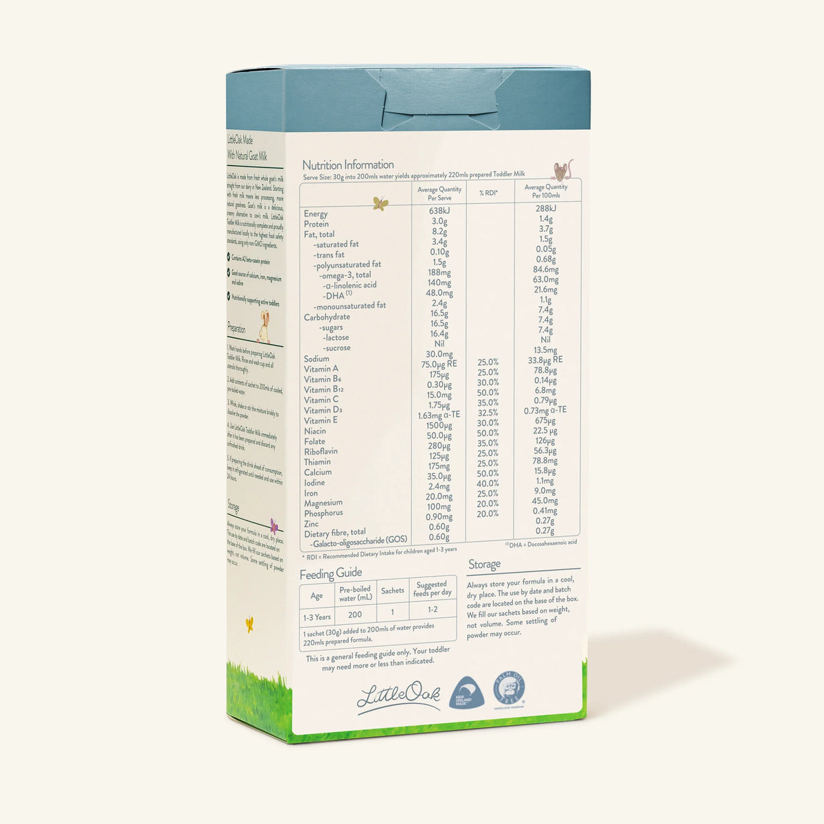 LittleOak Natural Goat Milk Toddler Drink Sachet (12+ months)