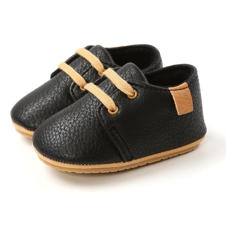 Aiden Faux Lace Up Pre Walker - Black / 12-18 Months - Shoes shoes