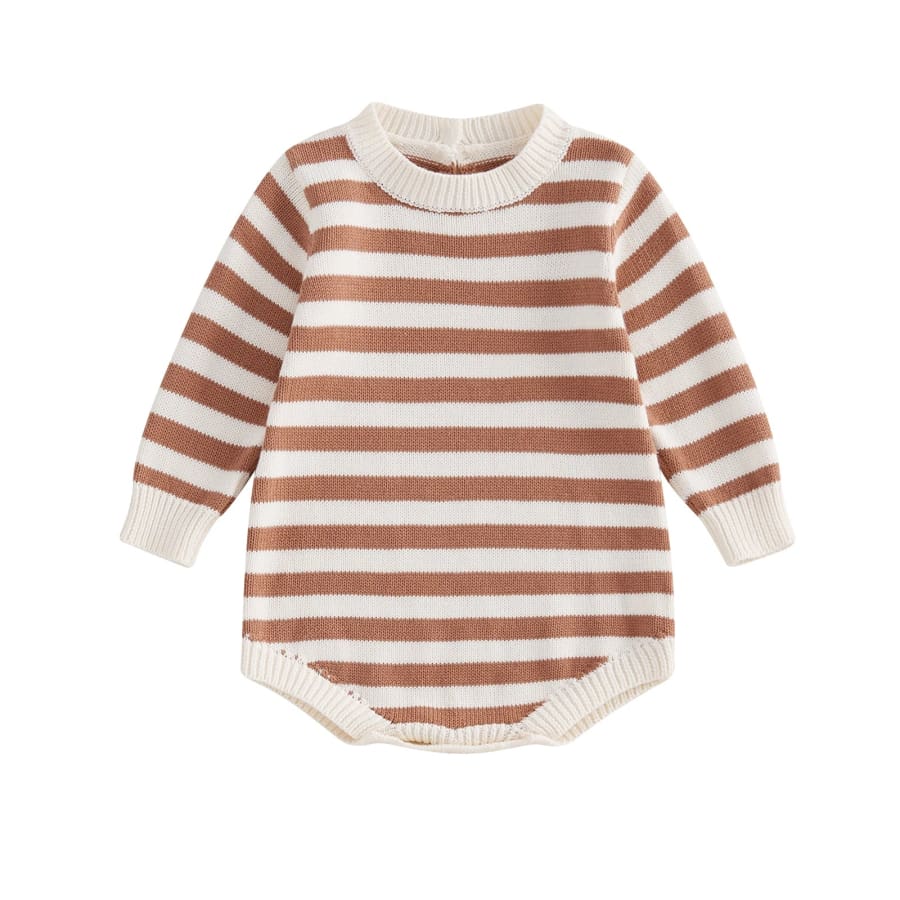 Alex Stripe Knit Romper - Earth - 0-3 Months