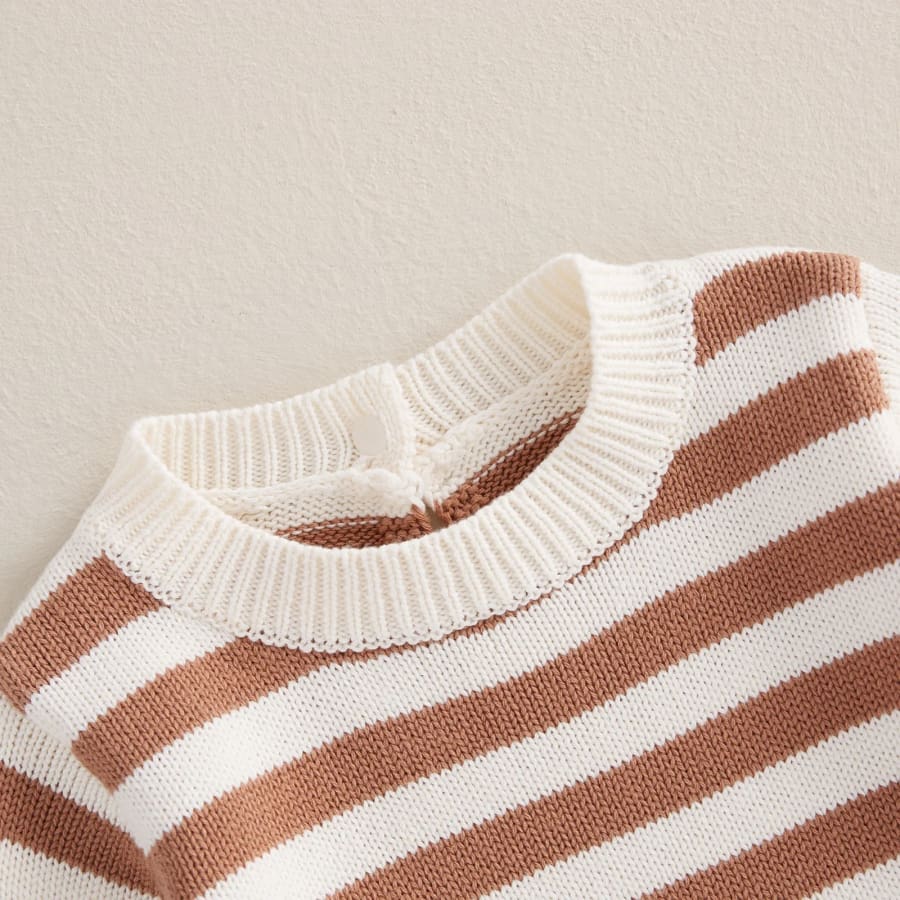 Alex Stripe Knit Romper - Earth