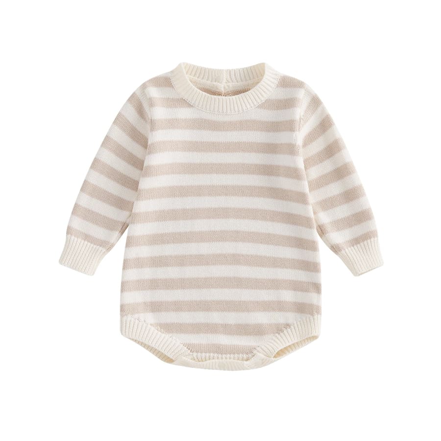 Alex Stripe Knit Romper - Natural - 0-3 Months