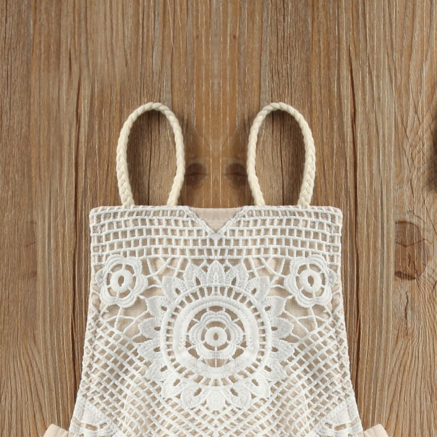 Aliesha Crochet Frill Romper - 12-18 Months - Romper Rompers