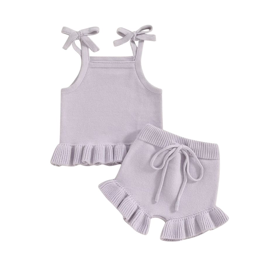 Amara Frill Knit Bloomer Set - Natural