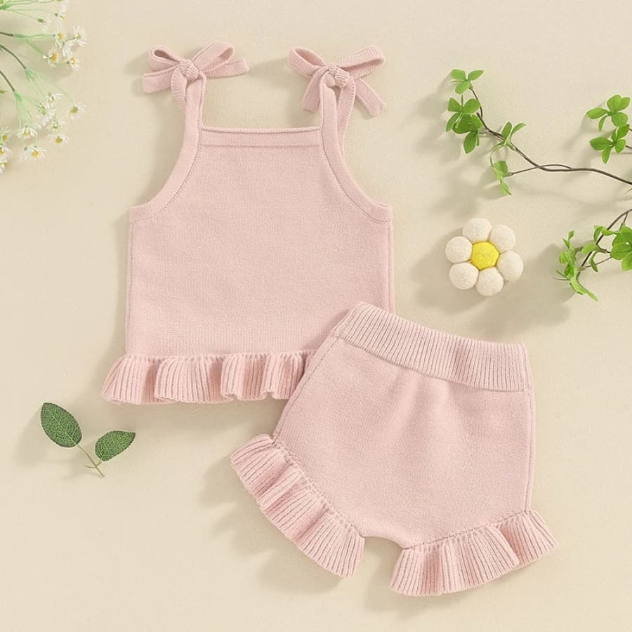 Amara Frill Knit Bloomer Set - Natural