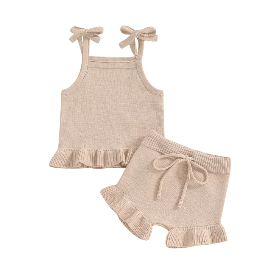 Amara Frill Knit Bloomer Set - Pink