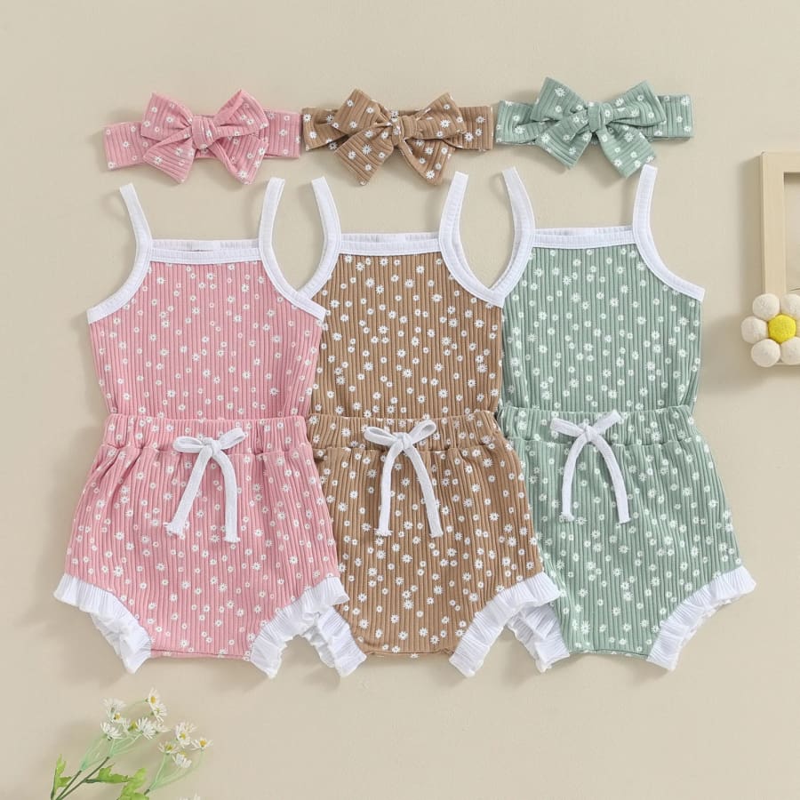 Amelia Floral Bloomer Set - Green